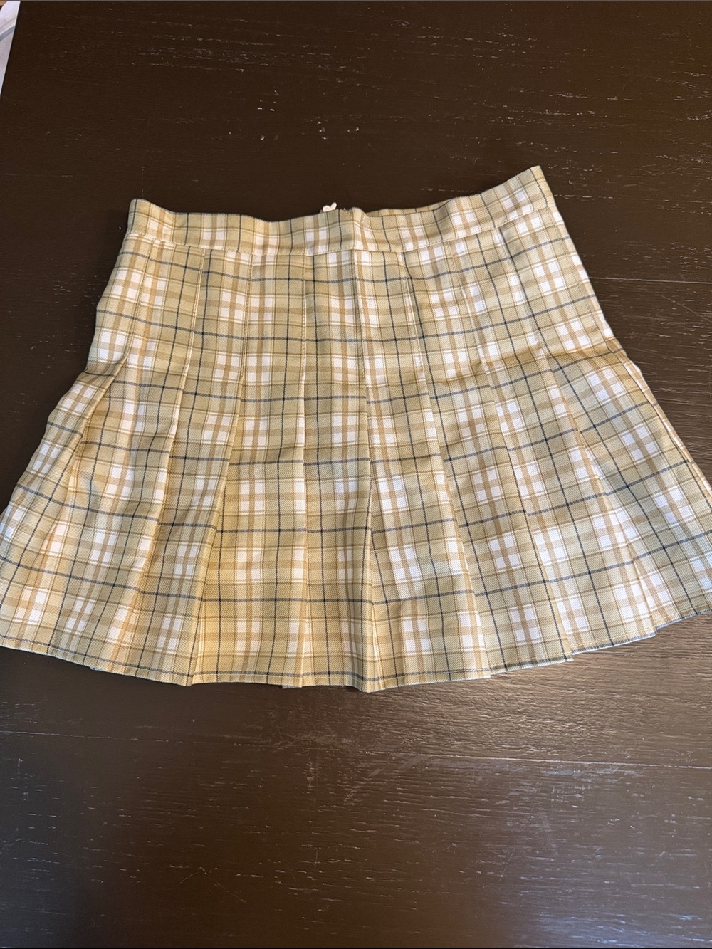 Plaid Pleated Mini Skirt in Sage Green